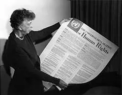 Eleanor Roosevelt with Human Rights Declaration