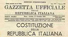Publication of the Italian Constitution in the Official Gazette