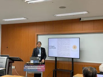 Alessandro Amicarelli delivers his speech