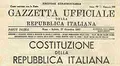 Publication of the Italian Constitution in the Official Gazette