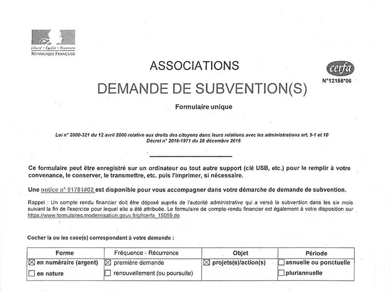 UNADFI demande de subvention to MIVILUDES