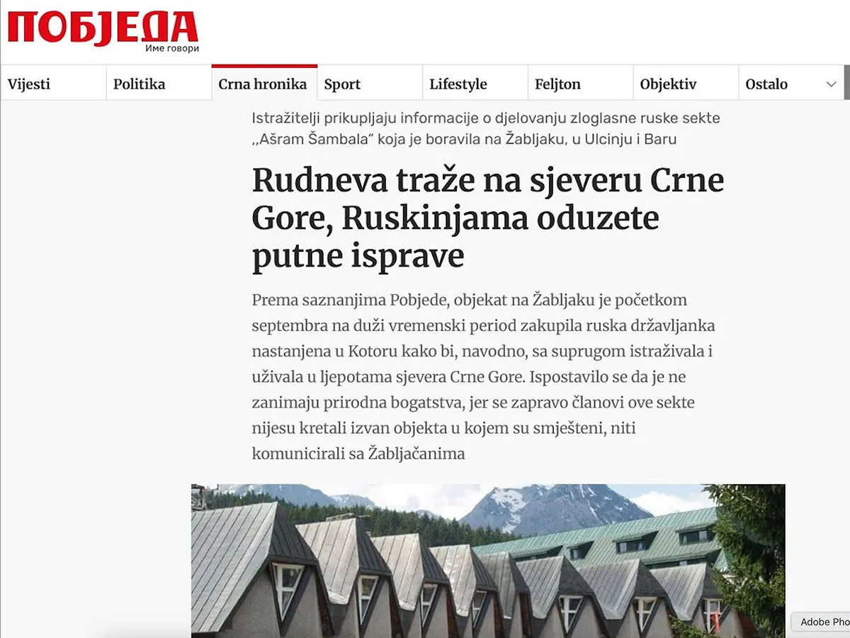 Pobjeda's article