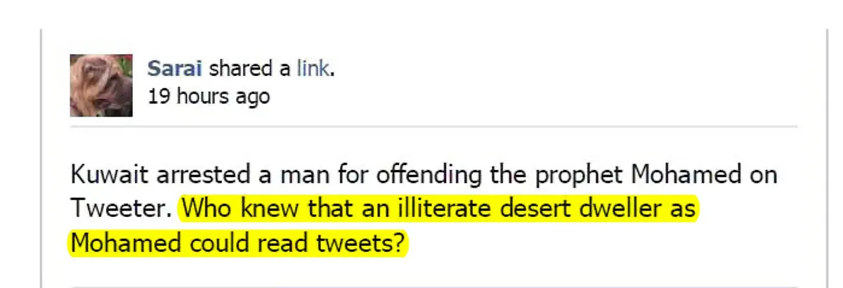 Arielle Silverstein's post on Mohamed