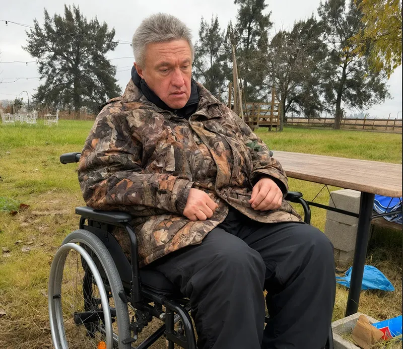 Kostantin Rudnev on wheelchair